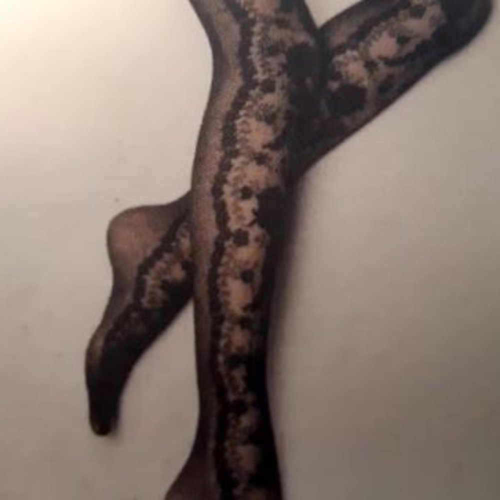 NEW Jessica Simpson Fashion Tights, Lace, Black Color, Size M/T